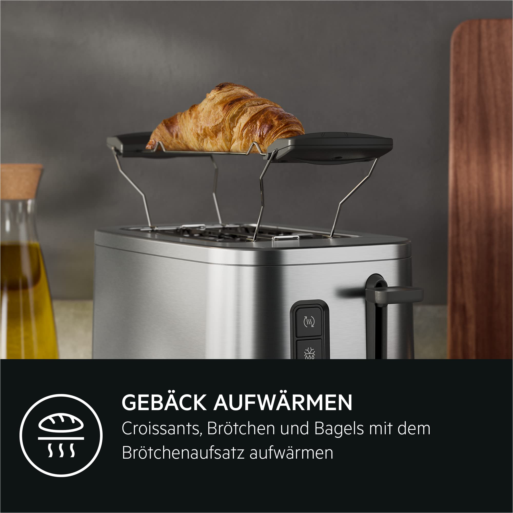 AEG T5-1-4ST Toster Deli 5/7 ustawień tostów/timer odliczania/przycisk zatrzymania, rozmrażania, podgrzewania/automatyczne centrowanie/obudowa Cool-Touch/szerokie szczeliny/szuflada na