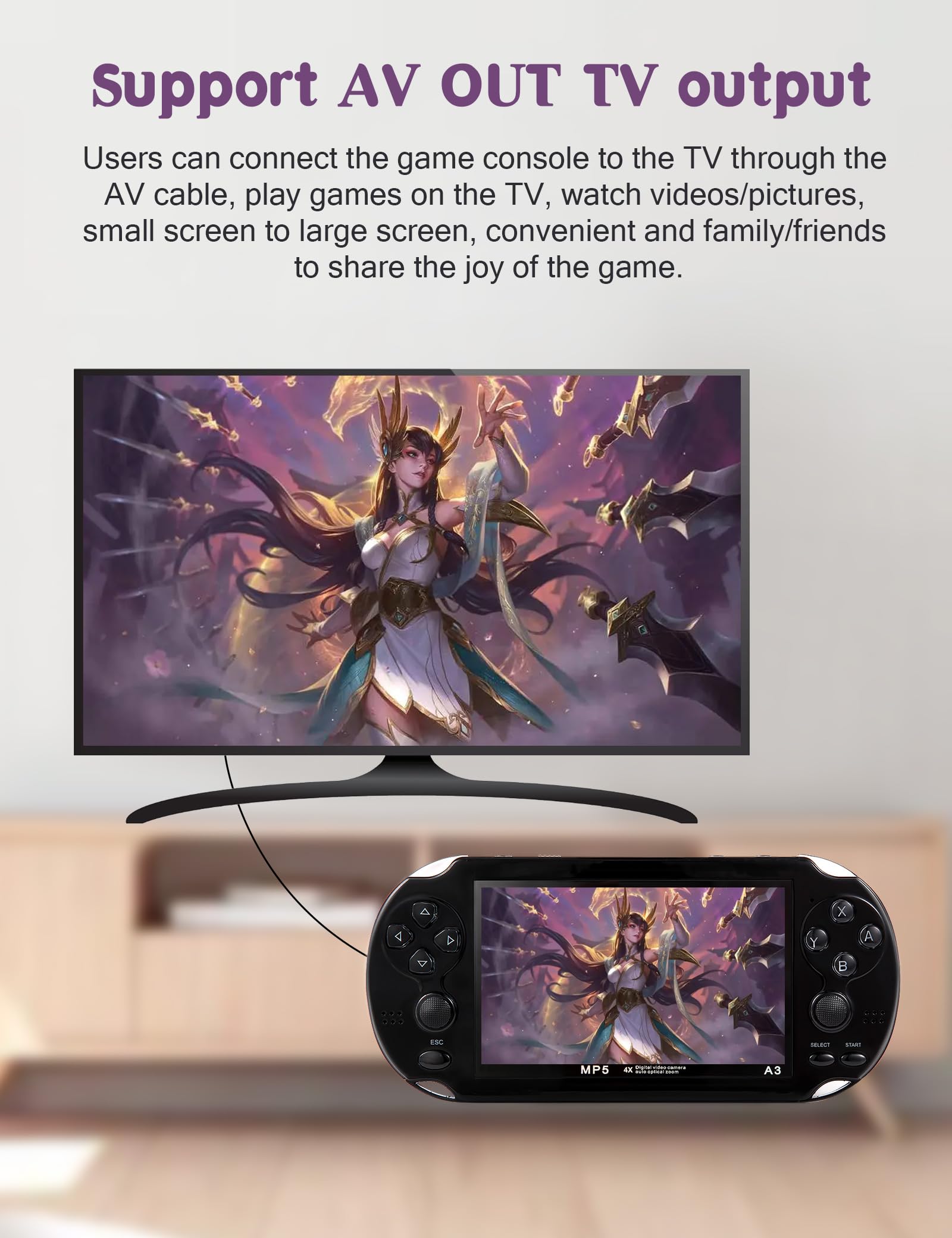 CZT Consola de videojuegos de 4,3 pulgadas 8 GB incorporada 2100 juegos gratis para múltiples simuladores consola de juegos portátil video/música salida de TV juego se puede archivar un regalo de