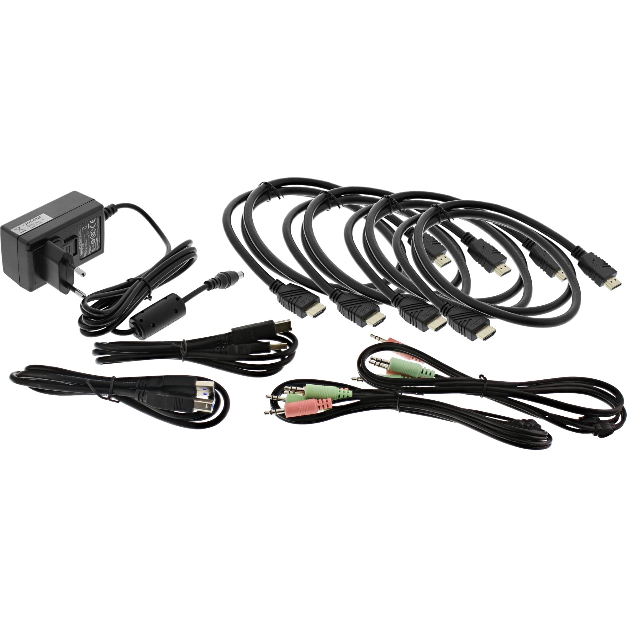 InLine KVM 62652I - Conmutador KVM (2 Puertos, Monitor Doble, HDMI, 4 K, USB 3.0, Audio)