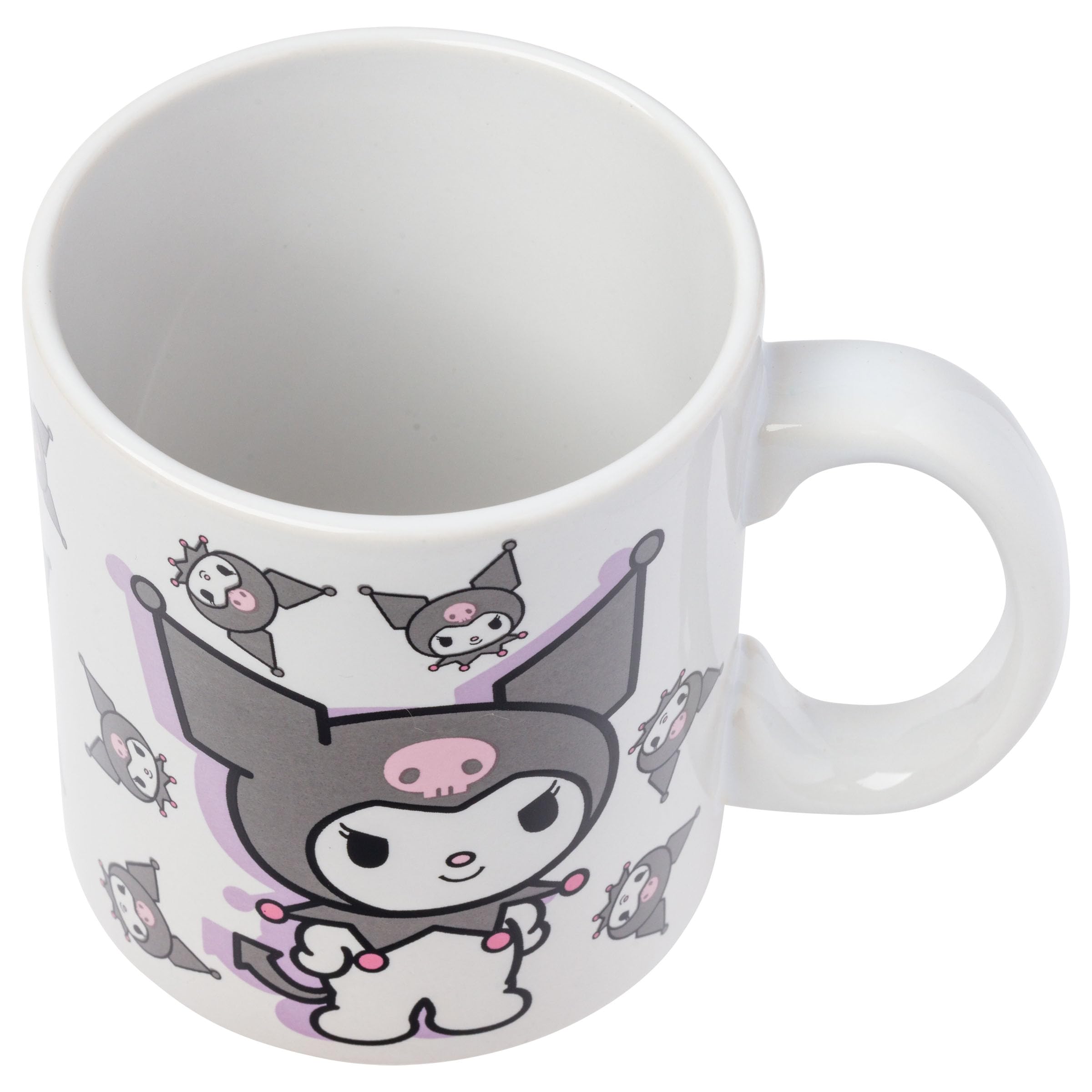 Silver Buffalo Sanrio Kuromi - Set Ciotola Per Ramen Con Bacchette E Cucchiaio - 590 Ml, Ceramica Viola Con Motivi, Regalo Originale