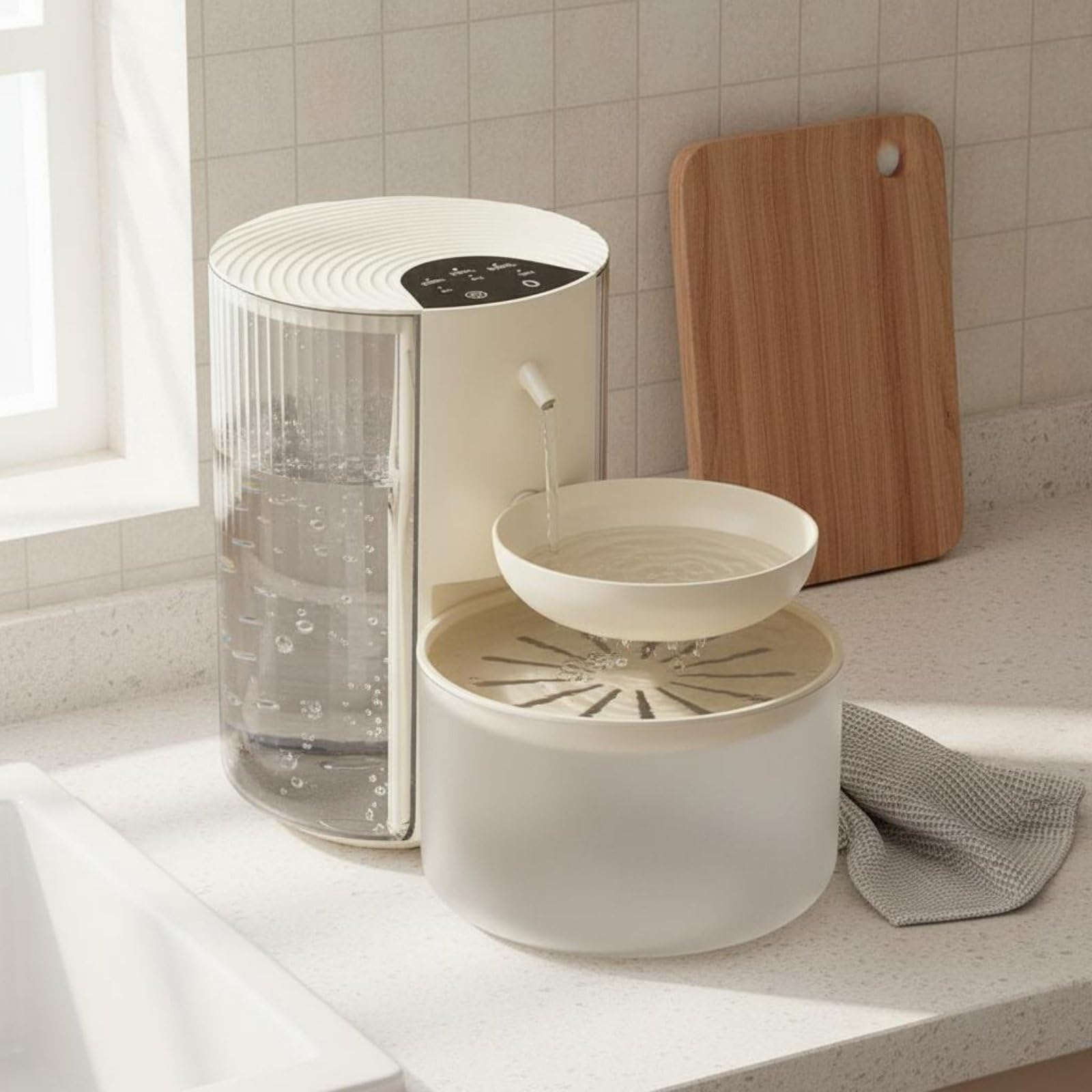 Baoblaze Dispensador Automático de Agua para Gato Fuente Depósito con de Doble Cámara y Circulación Inclinada Material AS Acero Capacidad 3L Apto para Hogar, Color to 6, Fuente De Agua Inclinada