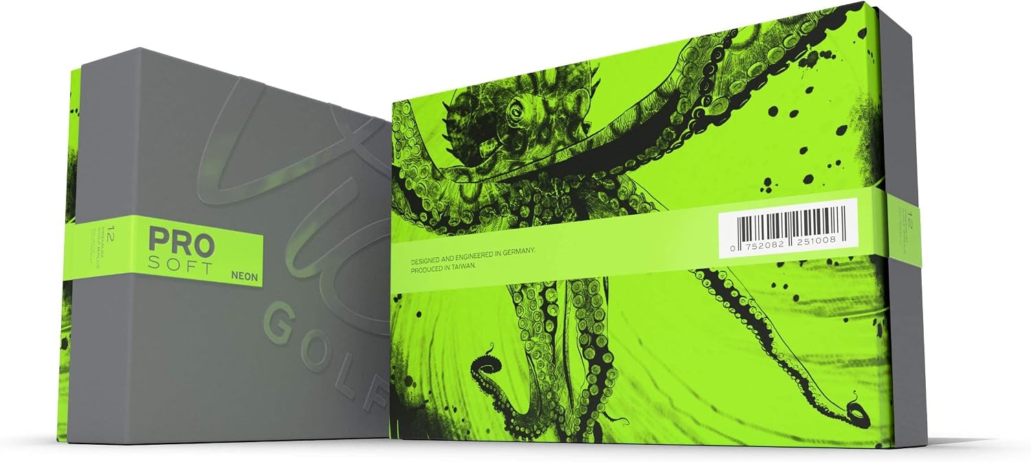 Vice Golf PRO Soft 2020 | 12 Golf Balls | Features: 3-Piece cast Urethane, Soft Feel, high Ball Flight Stability | More Colors: NEON Lime/RED | Profile: Designed for Ambitious Golfers