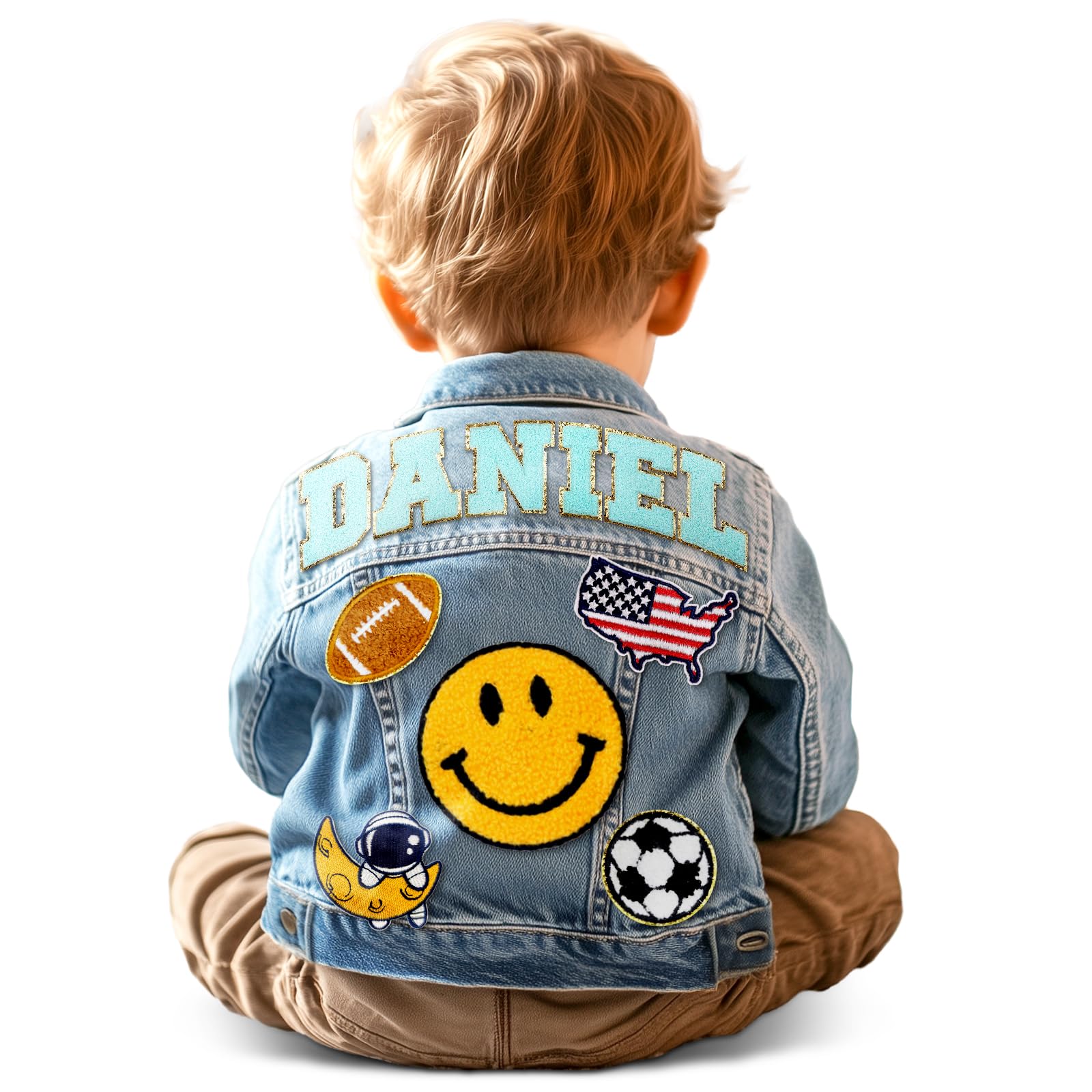 Customizedbeekids Custom Jacket Denim Patch Jacket With