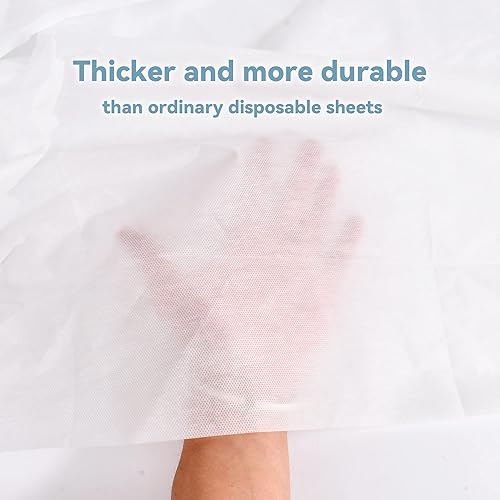 Miniatura 4 de INNOVIO 20 sábanas desechables de 31 x 71 pulgadas, sábanas de mesa de masaje desechables, cubierta de cama gruesa no tejida para pestañas, fundas