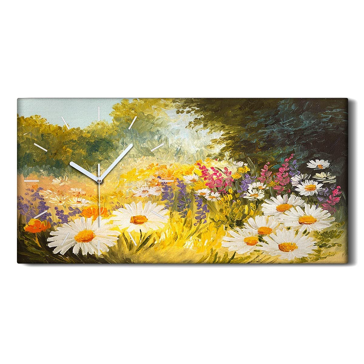 Horloge sur Toile Mains Blanches Silencieuse Idéale pour Chambre
