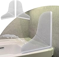Vista 1 de Mofason Protector de salpicaduras de ducha de silicona, protector transparente para salpicaduras de esquina de bañera, protector de agua de ducha
