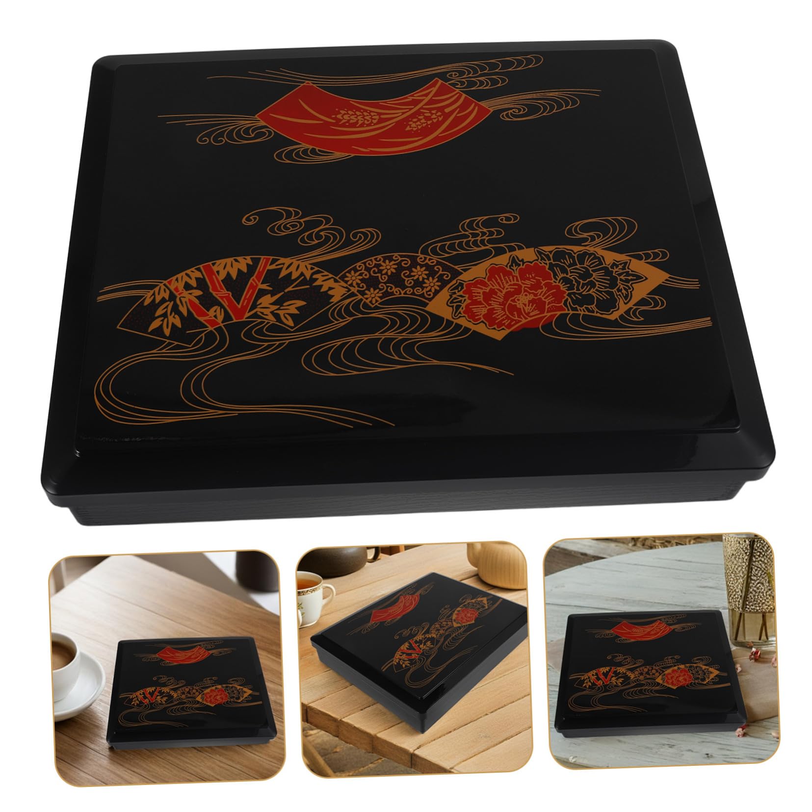 ERINGOGO Boîte Bento Japonaise à Six Compartiments Étanche Conteneur Déjeuner Portable pour Hommes Snack Box Réutilisable Design Japonais Compact pour Repas Frais Déplacement
