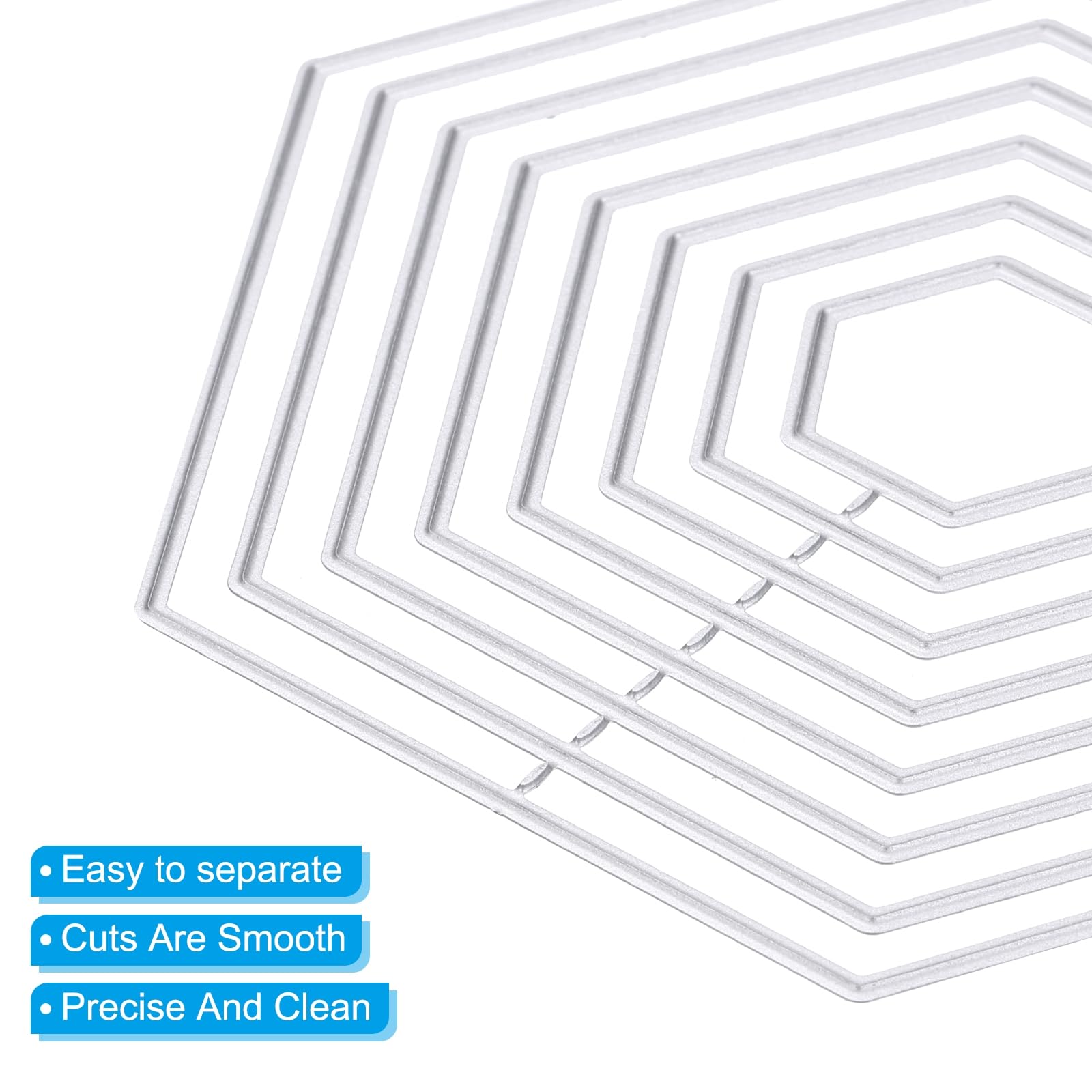PATIKIL Hexagon Die Cuts Shapes Metal Stencils Background Dies Clearance Scrapbooking Die-Cuts for Paper Crafting Card Making - Image 4