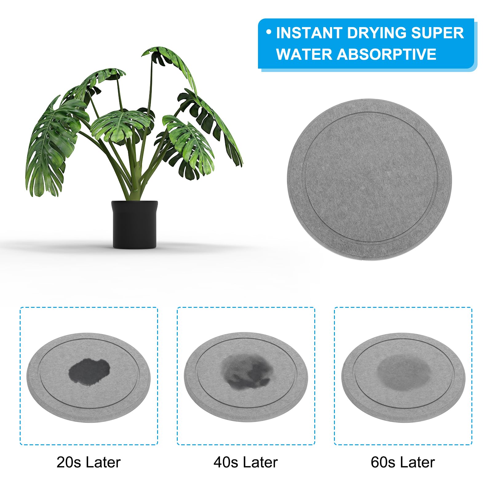 PATIKIL Round Diatomite Drink Coasters 8Inch - Image 3