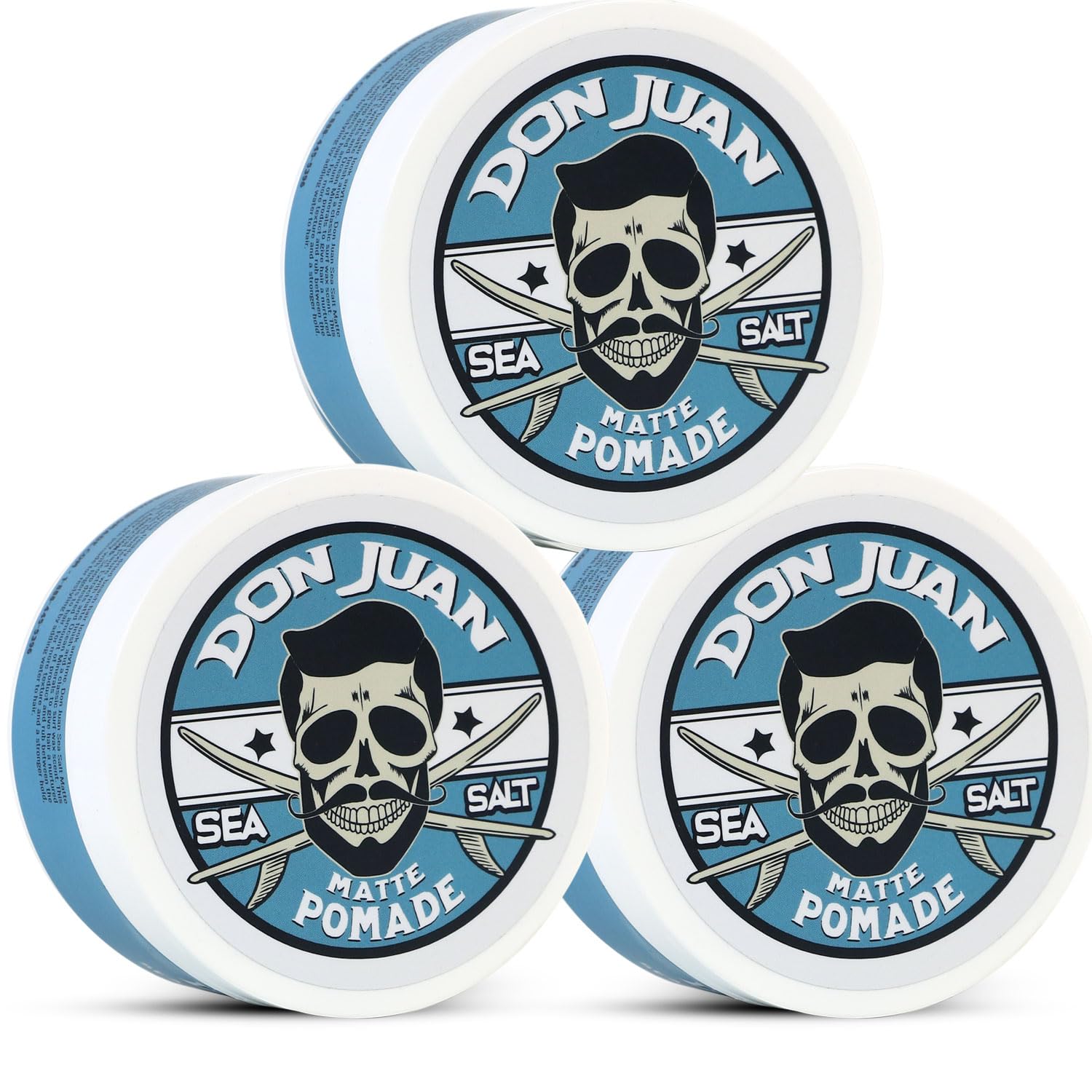 Don Juan Sea Salt Matte Pomade | Water Based | Medium Hold | Matte Finish | Natural Plant Extracts and Ocean Minerals | Surf Wax Scent, 4 oz Pack of 3