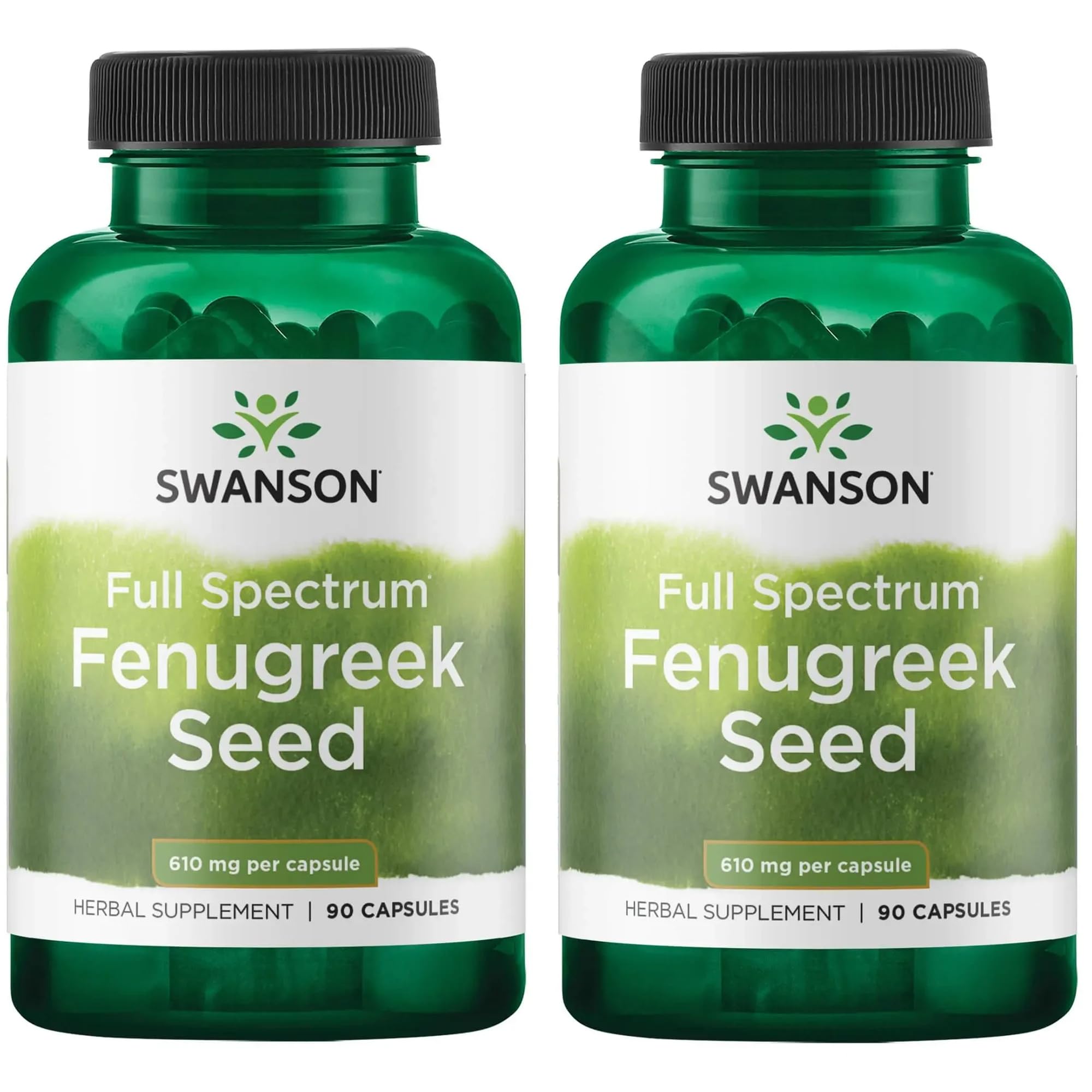 Swanson Full Spectrum Fenugreek Seed 610 mg, 90 Capsules, 2 Pack 90 Count (Pack of 2)
