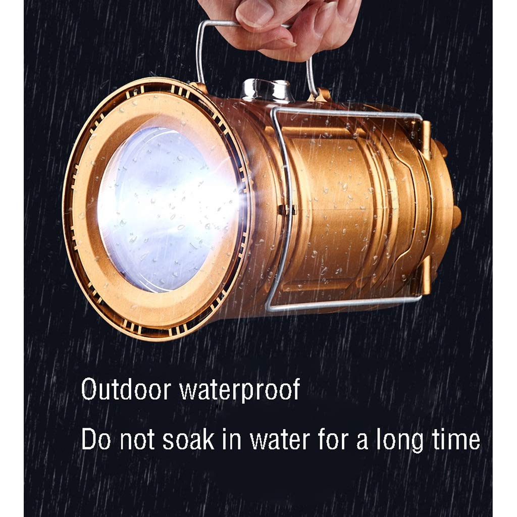 Linterna solar portátil para camping, luz recargable impermeable para tienda de campaña, patio, jardín, fallo de energía de emergencia, actividades al aire libre, iluminación nocturna
