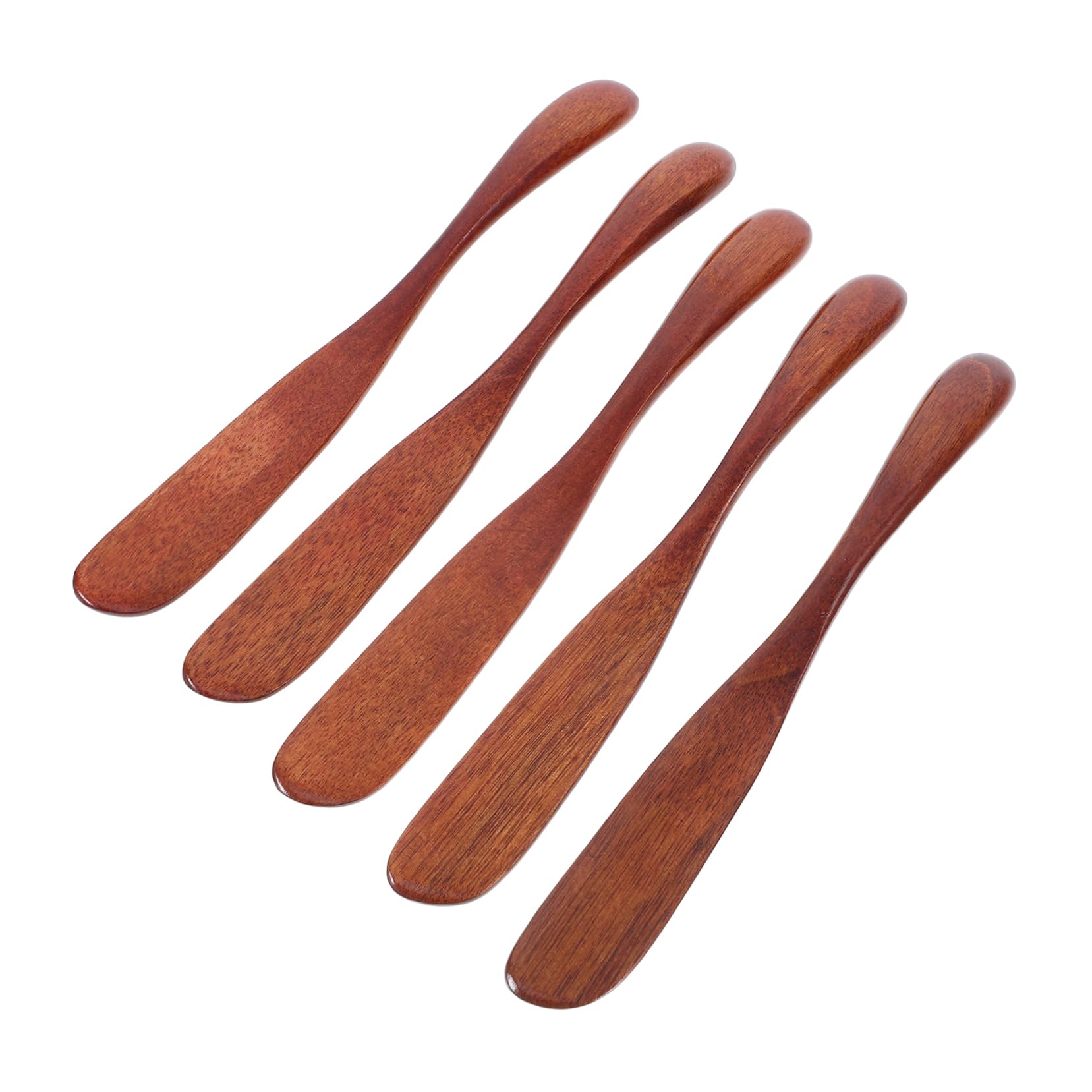 GANAZONO 5pcs Wooden Spreader Knife for Butter Cheese and Jam Smooth Application for Breakfast and Baking Sturdy Mixing Stick and Precision Bread Cutter Tools