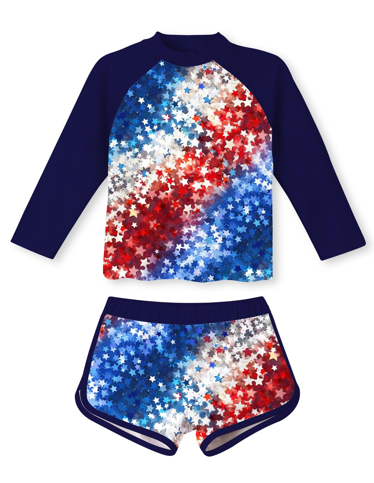 TUONROAD Girls 2 Pieces Rash Guard Swimsuit Long Sleeve Tankini for 4-10Y