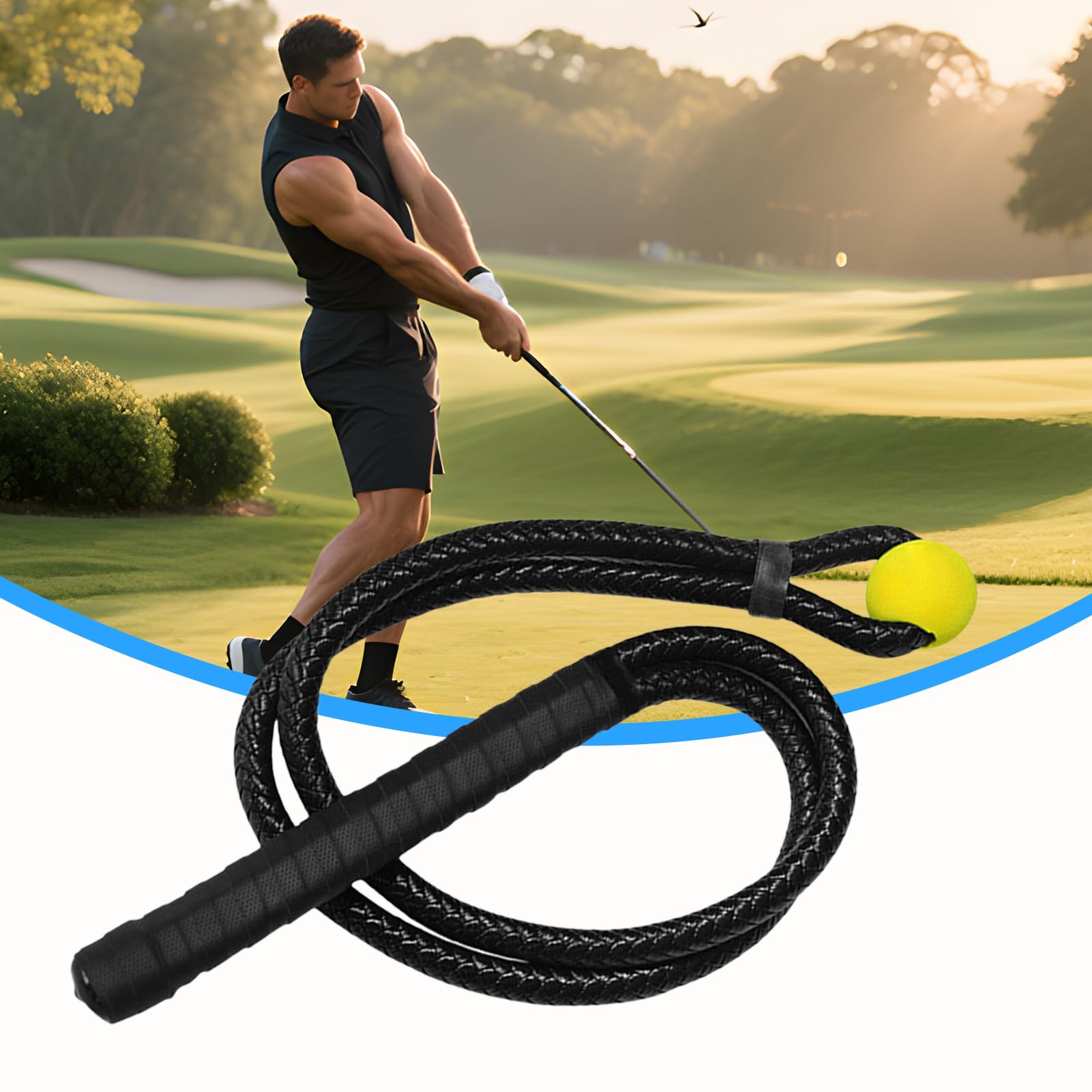 Trener huśtawki z liny golfowej i sprzęt do treningu siłowego, narzędzie do ćwiczeń golfowych do garażu, studia, zasięgu, podwórka, do ćwiczeń kursowych, do użytku w podróży dla mężczyzn, kobiet