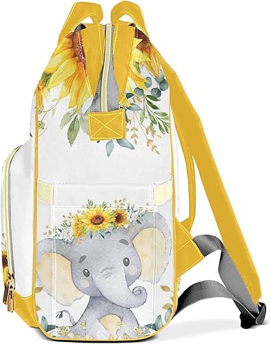 Miniatura 9 de SunFancyCustom Mochila de pañales con nombre de elefante, bolsa multifunción de gran capacidad para mamá, papá, unisex, niño y niña, Diseño 2