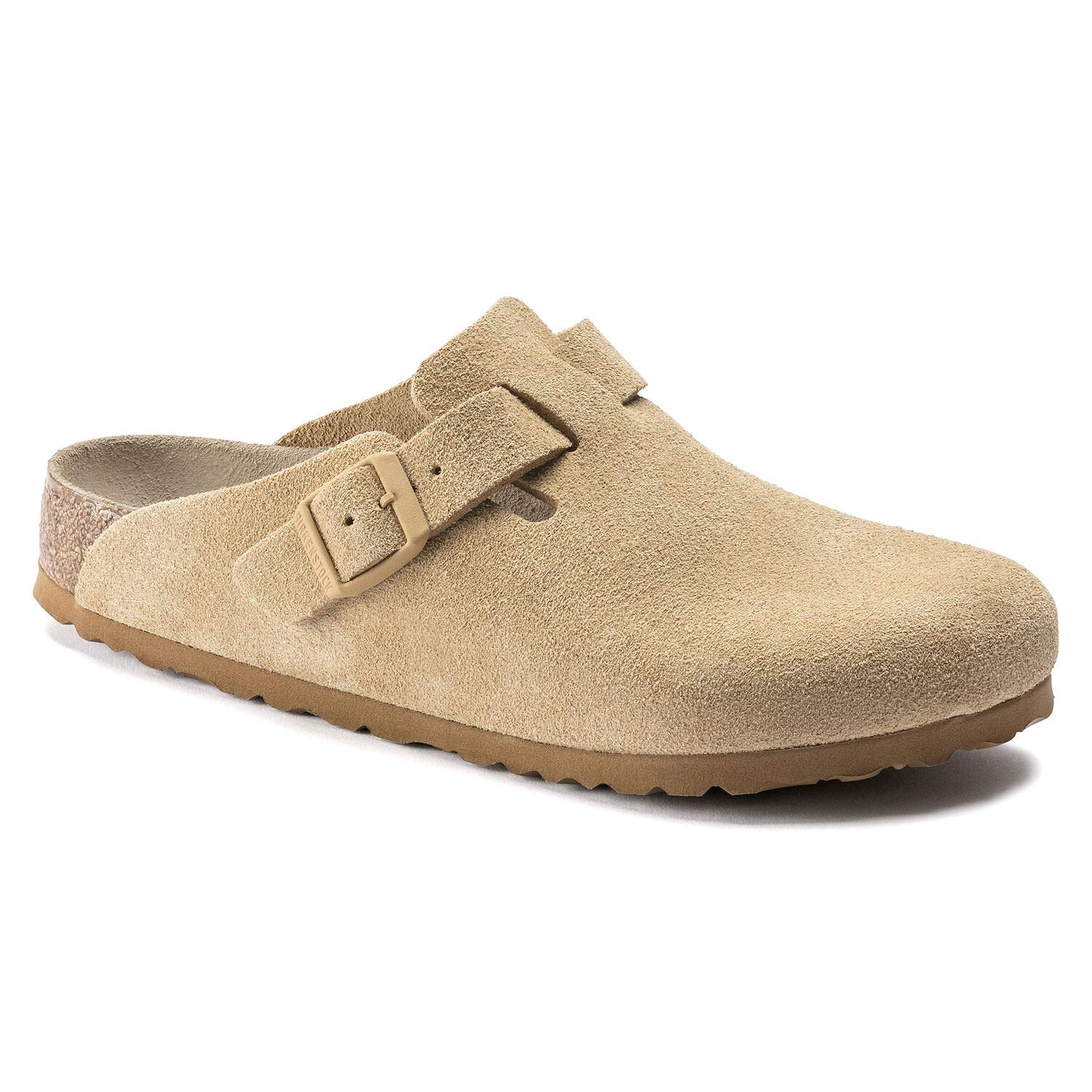 Birkenstock Boston Soft Footbed Suede Leather Cream Clogs