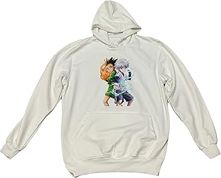 قميص رياضي مع غطاء للرأس من انيمي HxH killua Gon hisoka 6 XL قطن اوف وايت للبالغين الجنسين