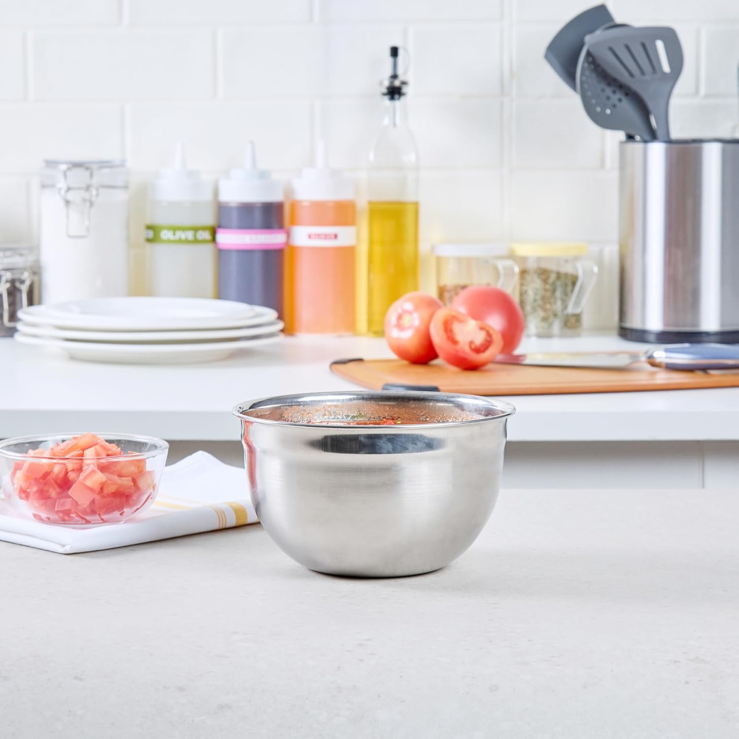 Restaurantware Met Lux 2 Quart Metal Mixing Bowls 1 German Deep Flour Bowl - Corrosion-Resistant Dishwasher-Safe Stainless Steel Metal Prep Bowl Durable For Baking And Cooking - Image 6