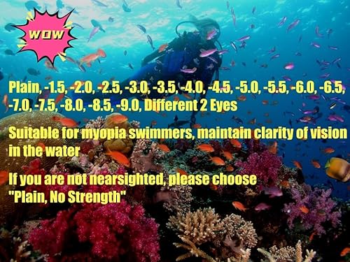 Miniatura 3 de WOWDECOR Gafas de natación miopes Máscara de snorkel, máscara de buceo miope, gafas de natación, equipo de snorkel