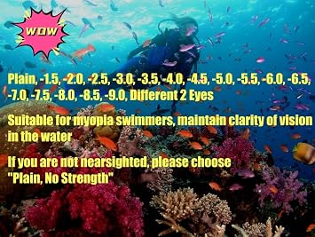 Snorkel Mask Degree Swimming Goggles Prescription Myopia Mask with Lens Diving Mask Myopia Men Women Adult Kids