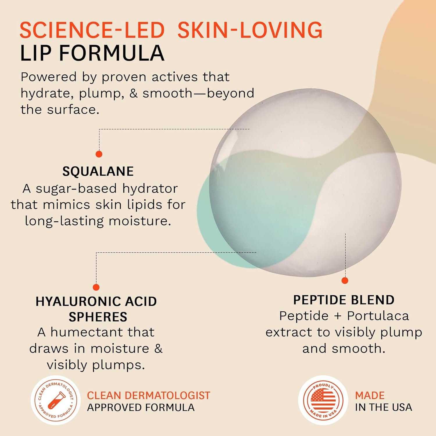 Fig.1 Peptide Plump Lip Oil | Hydration-Based Lip Oil Gloss with Hyaluronic Acid & Vegan Squalane | Non-Sticky, Fragrance-Free, Vegan | Moisturizing Lip-Gloss – 0.5 fl oz - Image 7