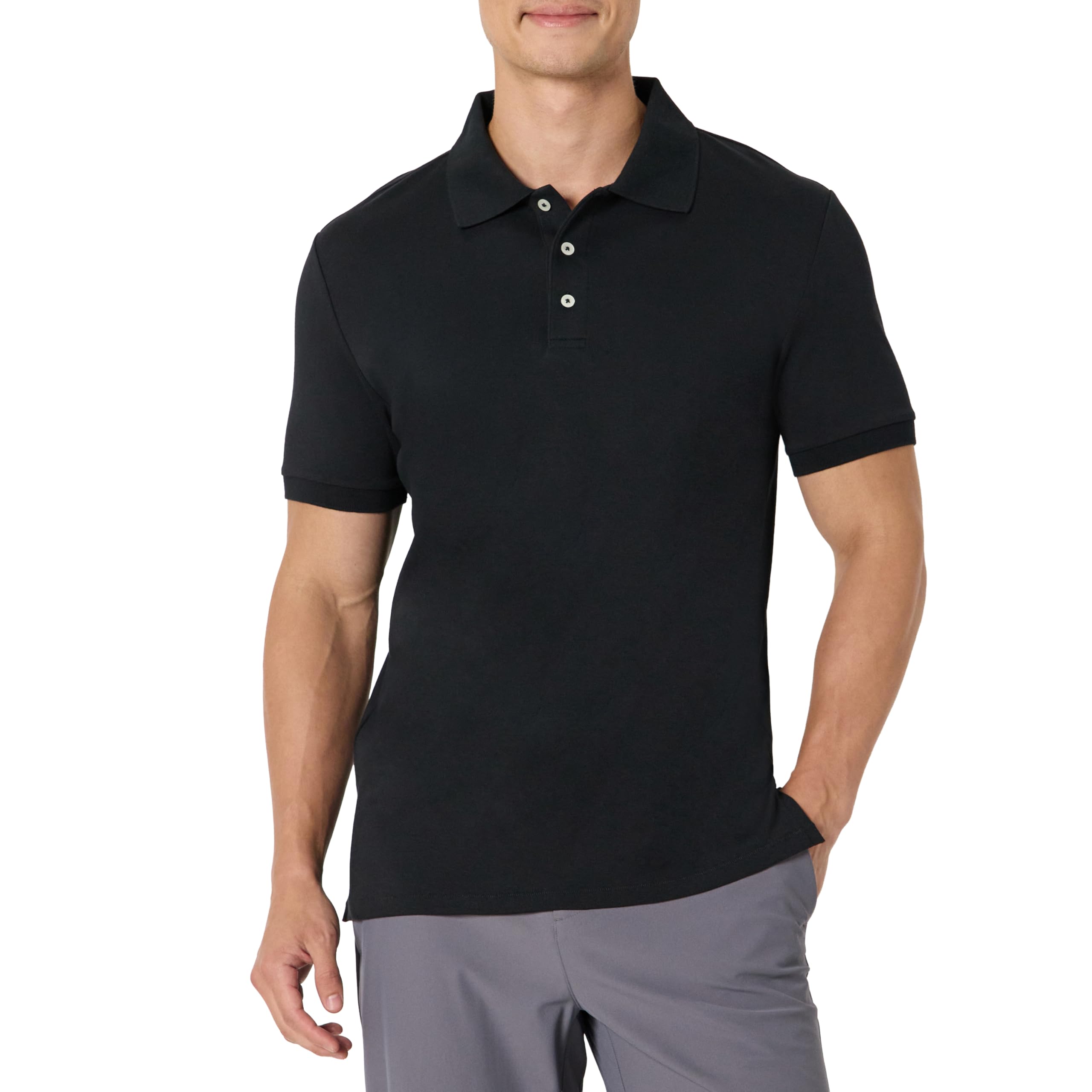 Amazon Essentials Herren Slim Fit: Interlock-Poloshirt