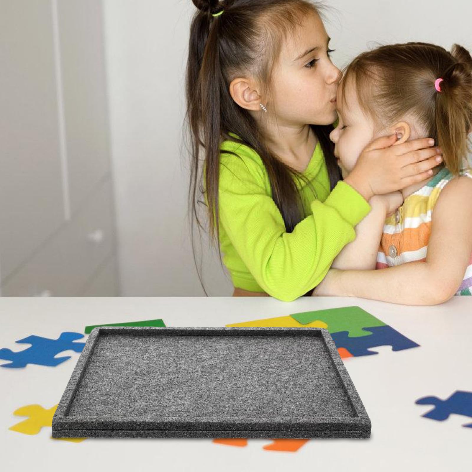 VICASKY Plateaux de Tri Empilables pour Puzzles 1000 Pièces en Feutrine, Lot de 6 Set de Plateaux Multifonctionnels 30x24 Cm, Organisateur Pliable pour Rangement et Tri Facile des Pièces