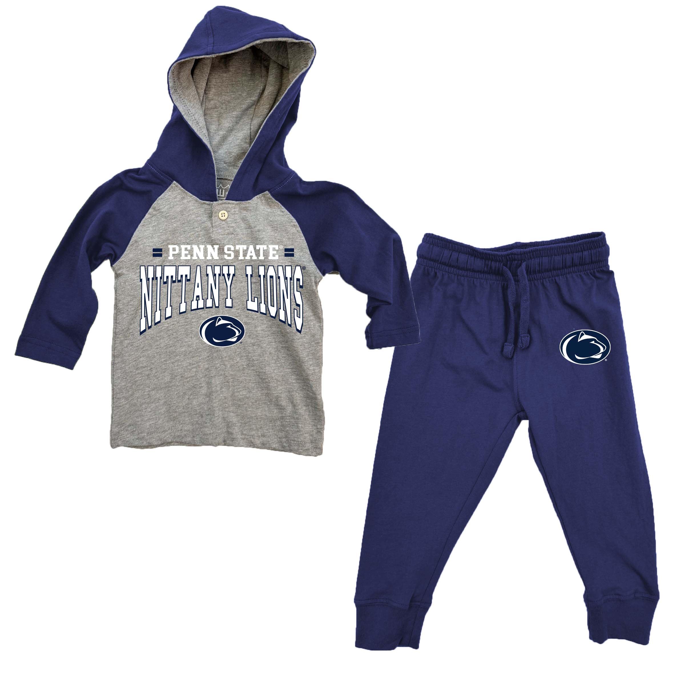 Infant & Toddler College Team Long Sleeve Hooded Henley Set