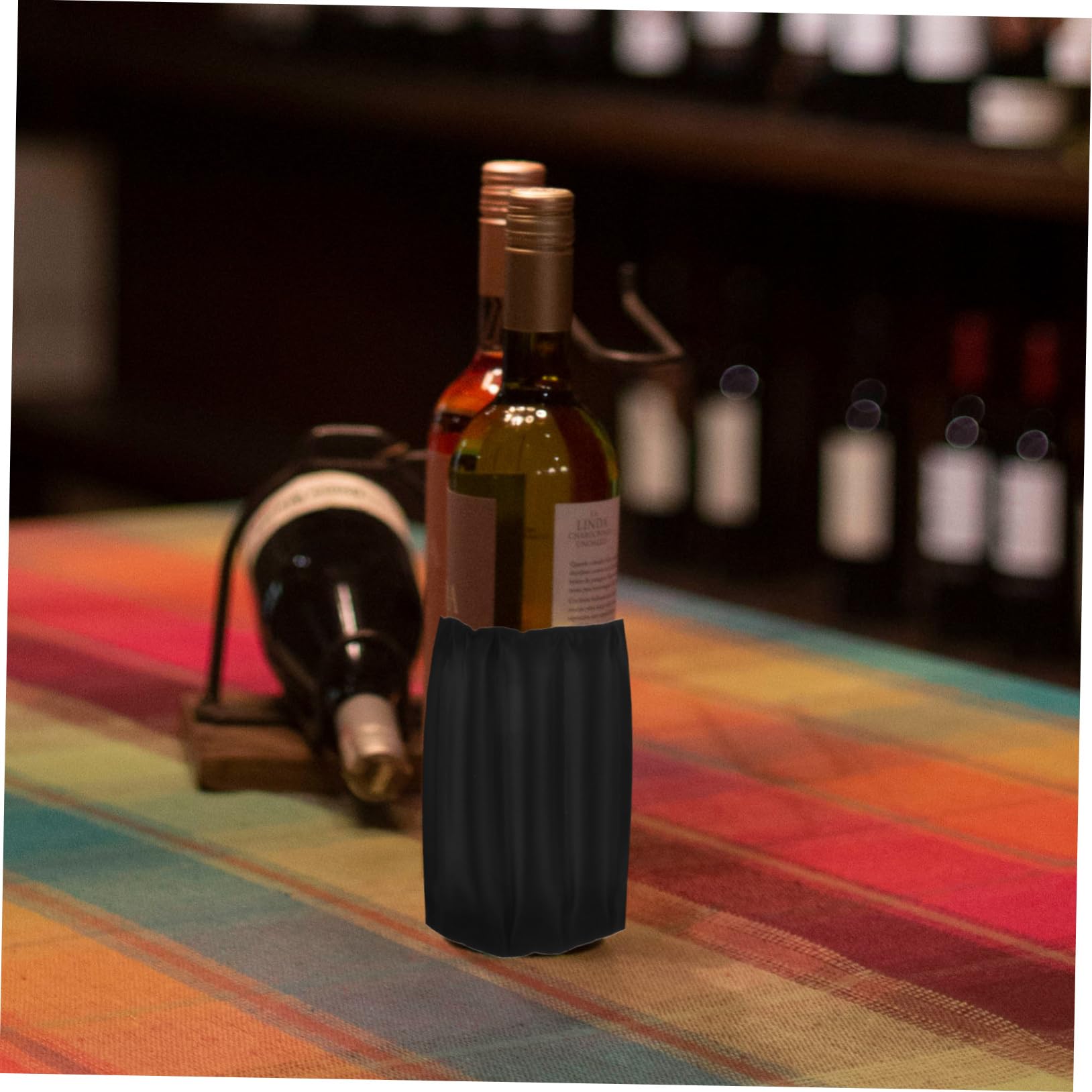 À Vin Glacial Réutilisable Housse De Refroidissement Gel Pour Bouteille De Vin Pour Camping Et Pique- Maintien De Température Couleur Noire