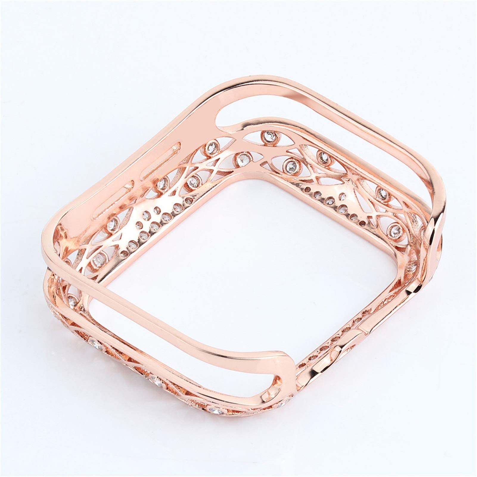 Luxuriöse Schutzhülle für Apple Watch für Damen, Metall, geschnitzt, 38 mm, 40 mm, 42 mm, 44 mm, 41 mm, 45 mm, Schutzhülle 7/SE/6/5/4/3/2/1, Diamant-Uhrengehäuse