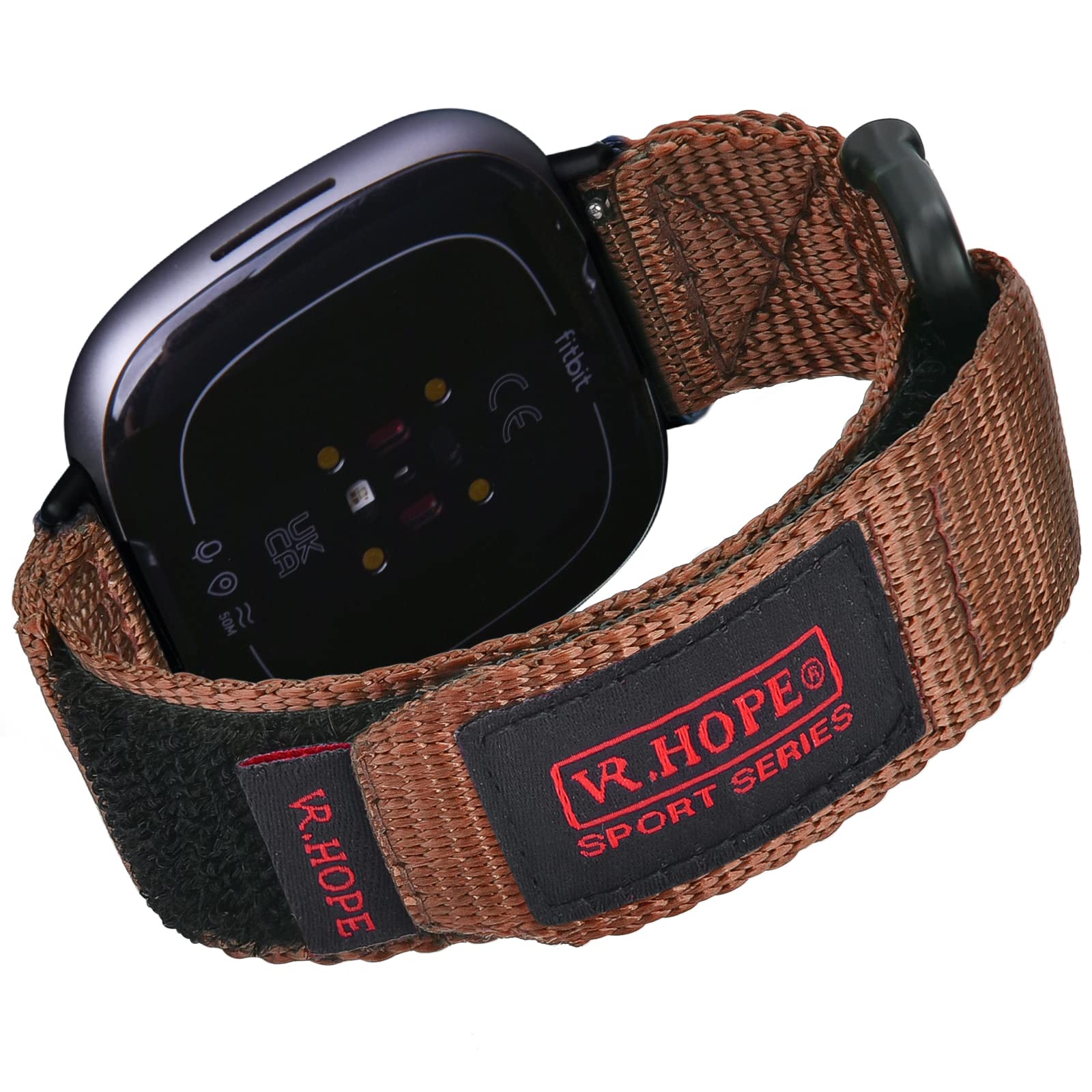 V.R.HOPEWatch Band Compatible with Fitbit Versa 3 / Versa 4 / Fitbit Sense/Sense 2 for Men, Nylon Sport Adjustable Strap Military Tactical Style Replacement Rugged Wristband