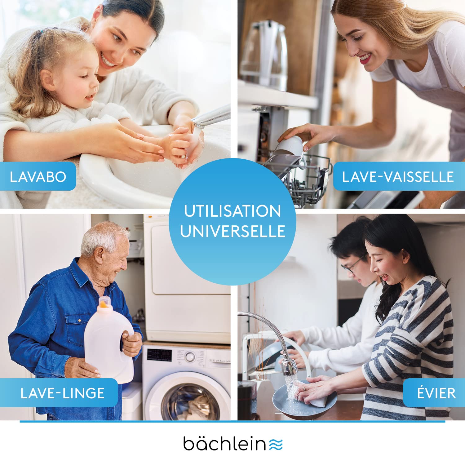 Bächlein Siphon Tubulaire Flexible Pour Évier de Cuisine - Siphon Avec Raccordement Double pour Appareil - Raccord Universel G 1 1/2"