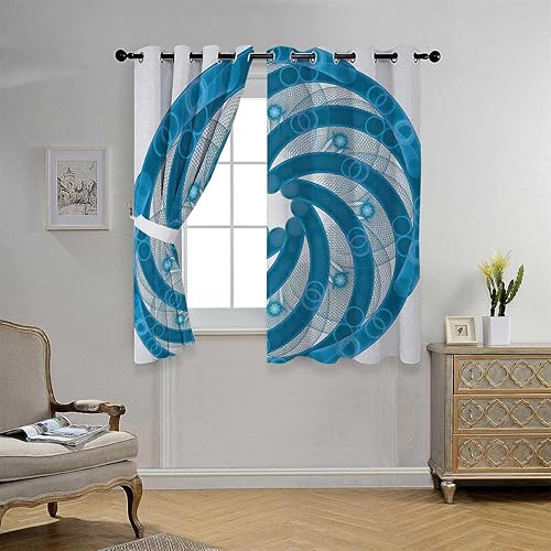 Cortina Blackout para Habitacion Spires Grommet Short Slider Curtains for Sliding Glass Doors Garage Curtain 55Inch Width by 45Inch Length,2 Panels