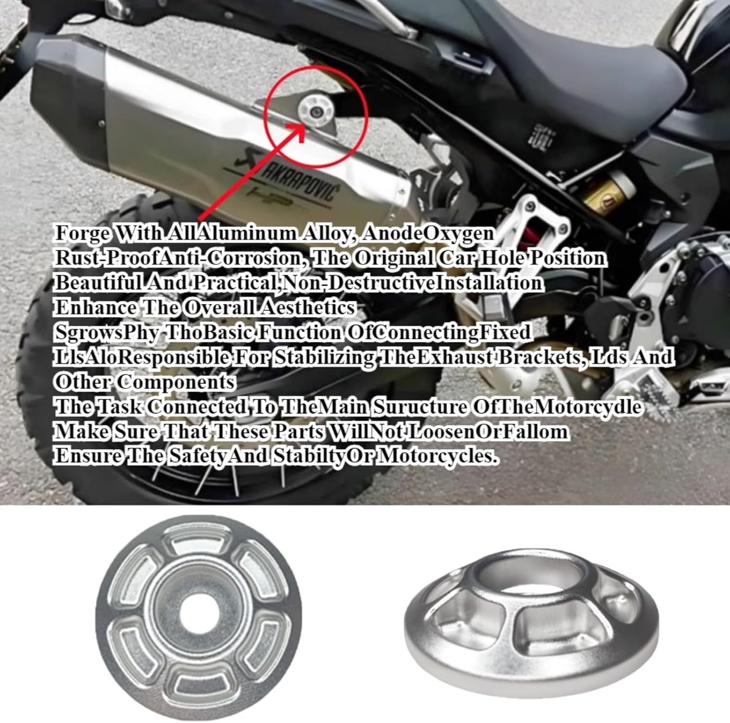 FOR F900GS F900GS ADV F 900 GS ADV f900gs adv 2023 2024 2025 Motorcycle Aluminum Alloy Exhaust Bracket Hook Screw Cover Hanger Parts