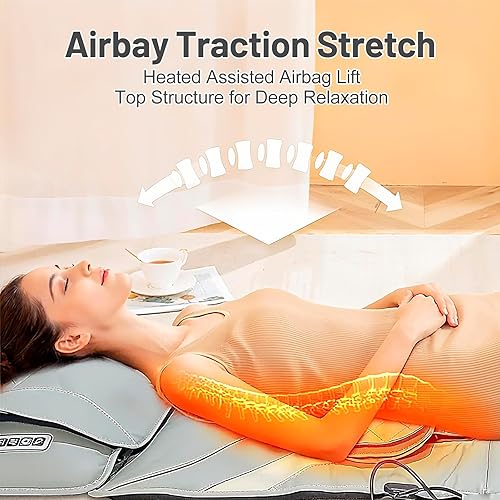 Miniatura 3 de Patinco Masajeador Shiatsu con calor de cuerpo completo para cuello, hombros, espalda, piernas, almohadilla de masaje de espalda portátil y plegable