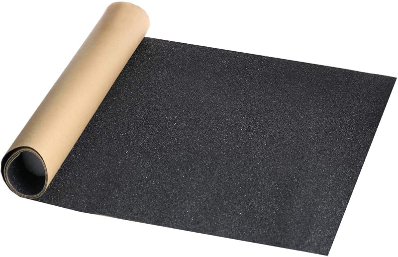 10.6" x 49.2" Black Skateboard Grip Tape Sheet (125x27cm) | 80 Grit Bubble Free, Waterproof, Anti Slip Sandpaper, Griptape for Scooter Longboard Rollerboard Stair Pedal Wheelchair Steps