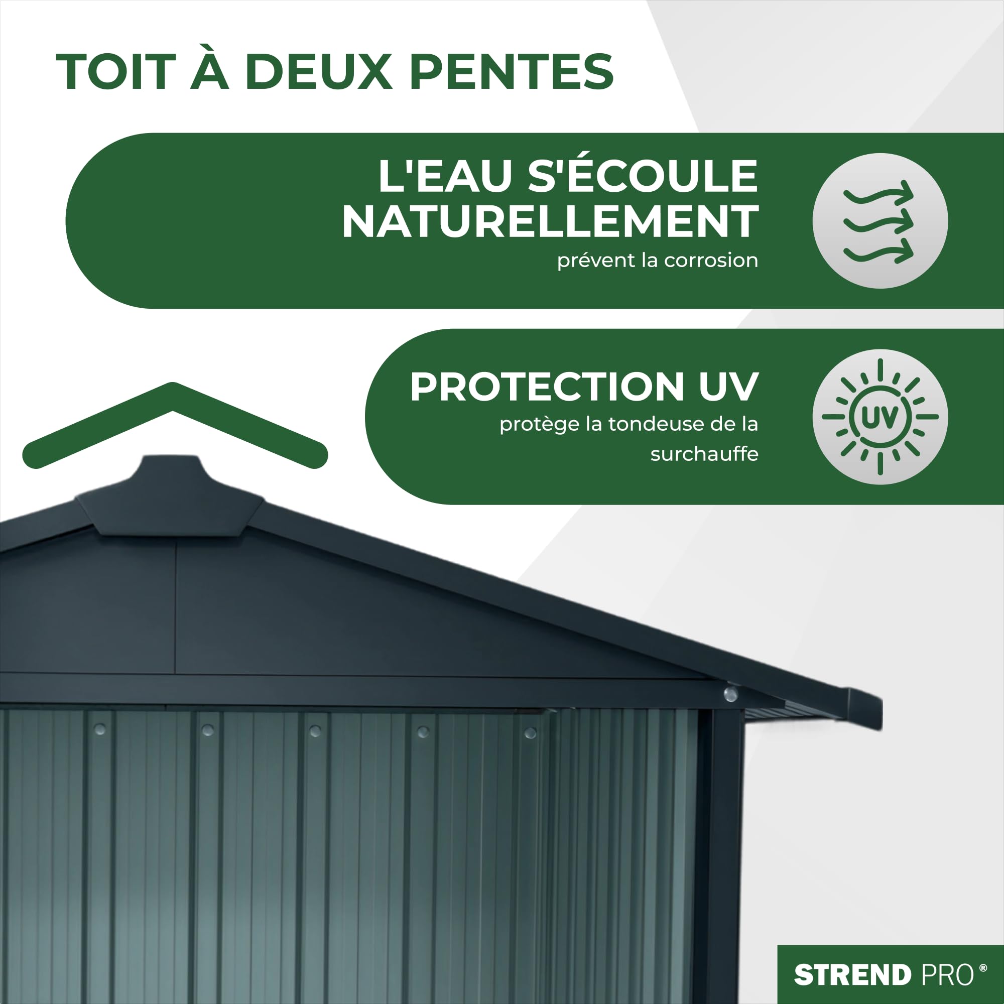 STREND PRO Garage Pour Robot Tondeuse En Métal Anthracite 86x88x60 cm | RÉSISTANT AUX INTEMPÉRIES | Anti-UV | Abri | Carport | Toit Protecteur | Couverture Pour Robot Tondeuse
