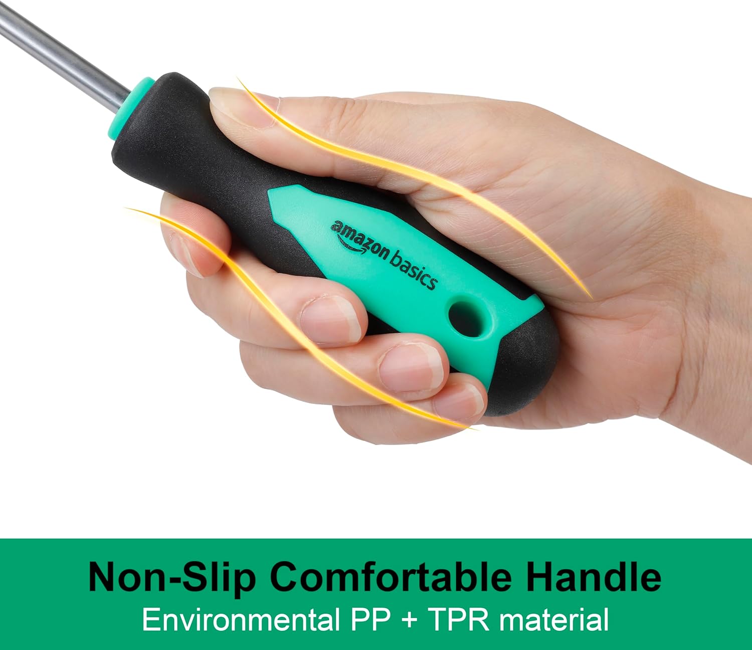 Amazon Basics Magnetic Screwdrivers Set, 12-Piece, Phillips, Slotted, Torx, Square, and Stubby with Non-Slip Handle, Hand Tools Set, Turquoise - Image 3