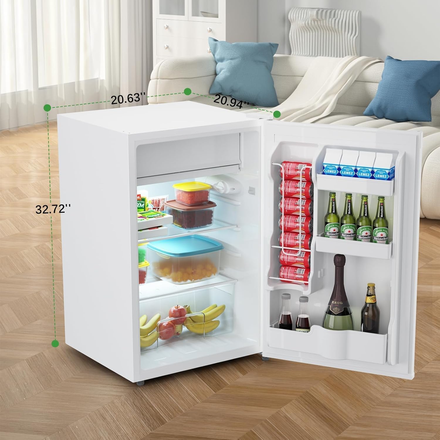 Amenitlif 4.3 Cu. Ft Mini Fridge - 122l Energy Efficient Compact Refrigerator, 0.73 kWh/24h, 40db Ultra-Quiet Operation, Perfect For Bedroom, Office, Apartment, Dorm, Or Kitchen on Fridge.com - View 5