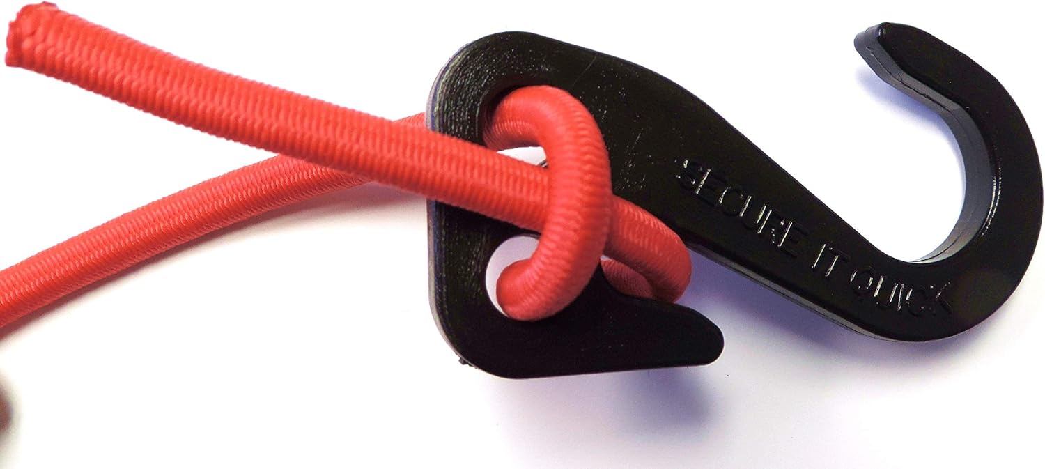 SECURE IT QUICK - Adjustable Bungee Cord Hook to Make Your Own Bungee Cords SIQ Made in America (50 Pack)