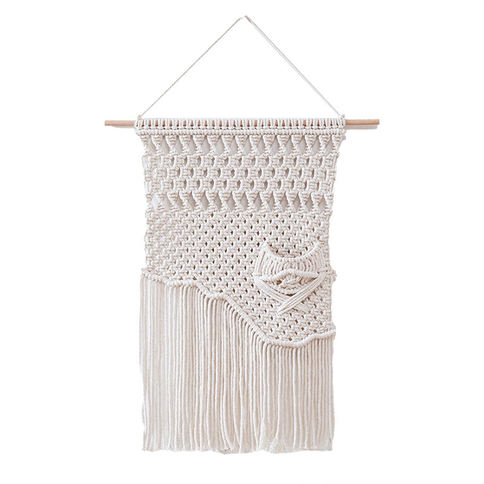 WEILWH Handwoven Tapestry Hanging Cotton Thread Ornament Art for Home Hotel Restaurant Decoration Gift Hanging Tapestry