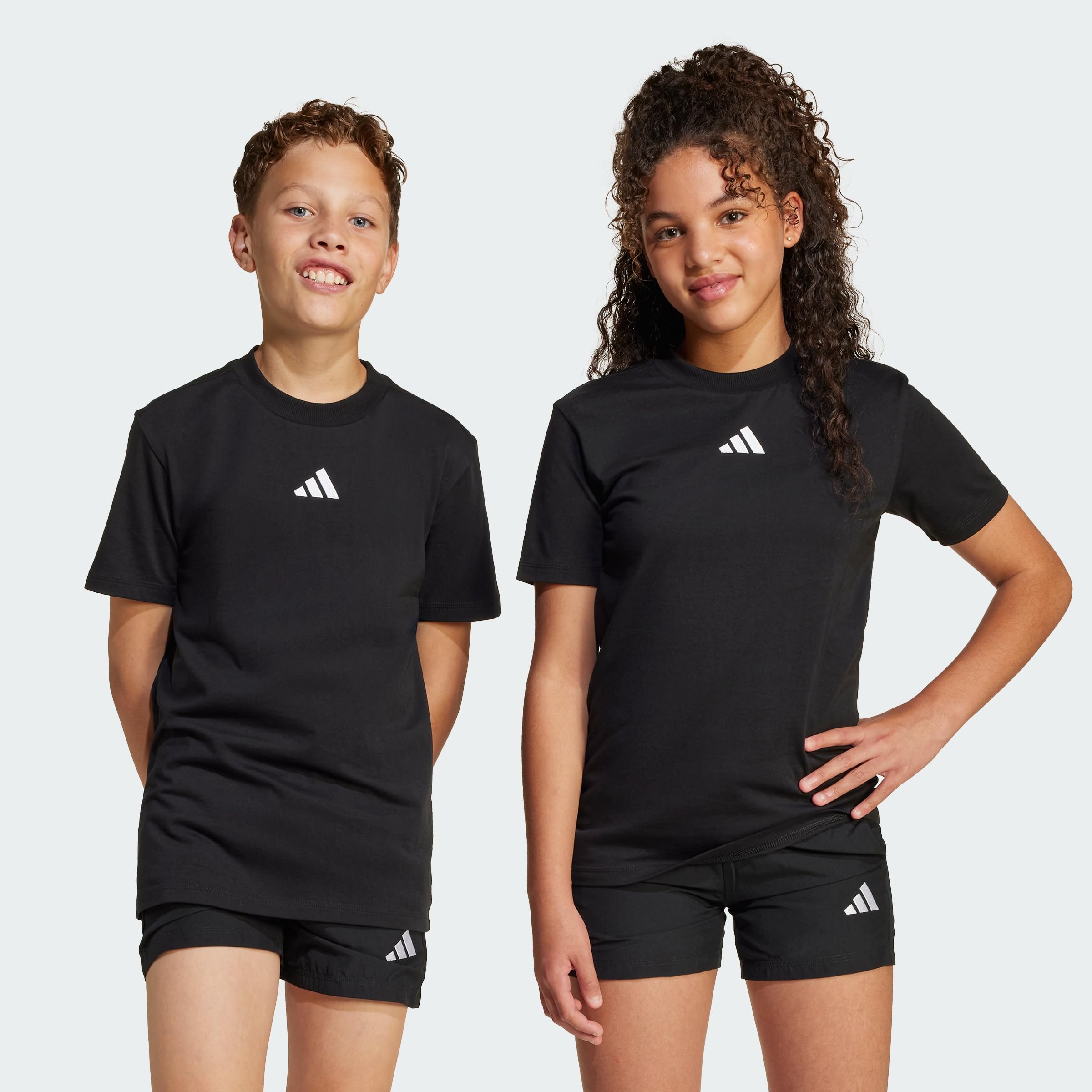 adidas Unisex Kids Essentials Shirt, Black/White, 11-12 Years