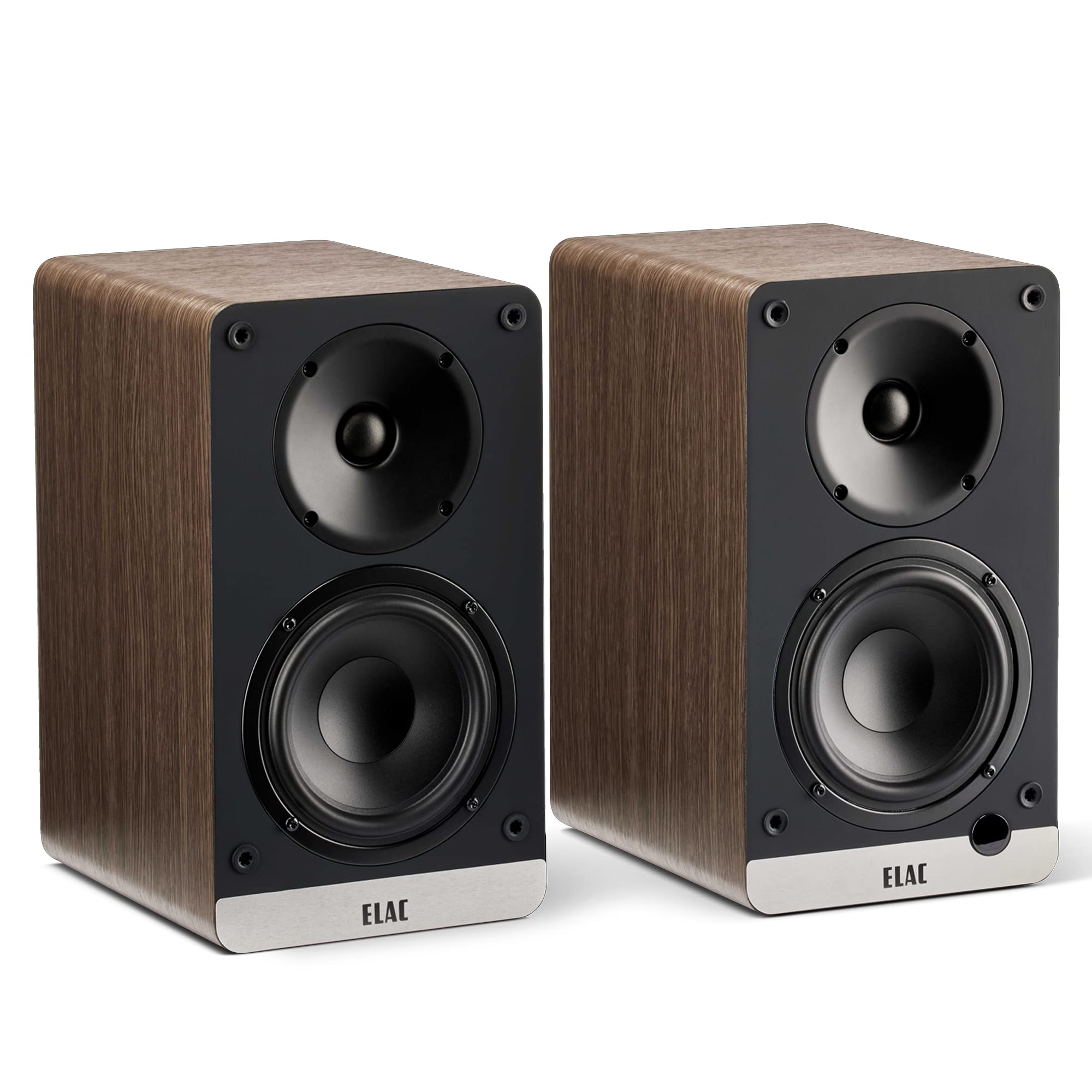 ELAC Kompakt Lautsprecher Debut ConneX DCB41, Boxen für Audiowiedergabe via HDMI, USB, Phono & Bluetooth, exzellenter Klang & hochwertiges Design, 1 Aktivlautsprecher-Set, Nussbaum