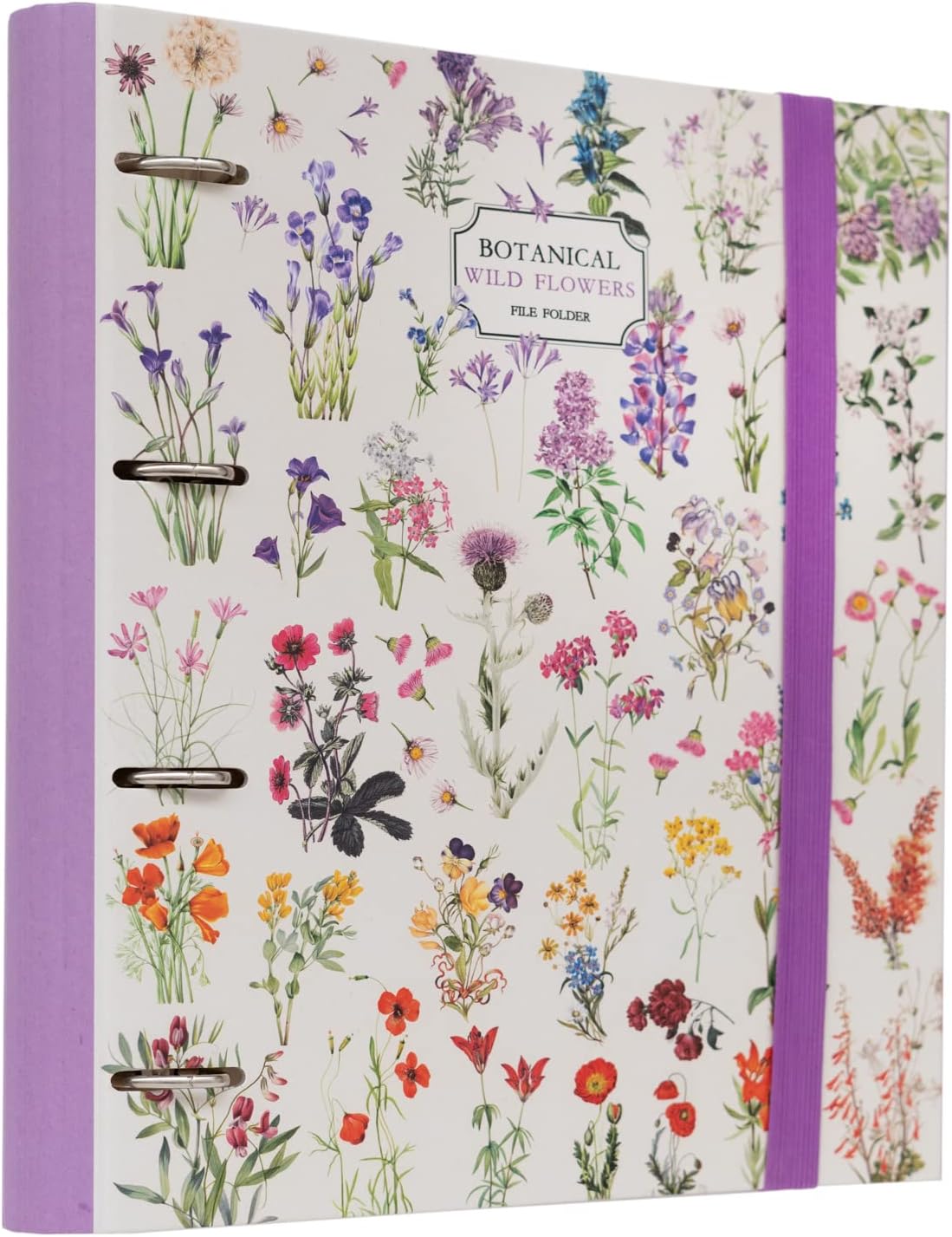Grupo Erik 4 Ring Binder A4 - Wild Flowers | 10.6 x 12.6 inches - 27 x 32 cm - A4 Ring Binder Folder, Document Folder | Cute Stationery Gifts