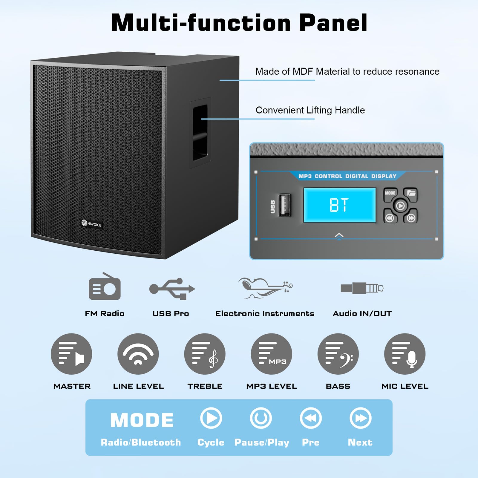 18-Inch 4000W P.M.P.O Stereo PA Speaker System with Bluetooth/USB/Remote, Includes 4 Line Array Speakers, 1 Active Subwoofer, 2 Tripods - Perfect for DJ, Parties, Weddings, and Events