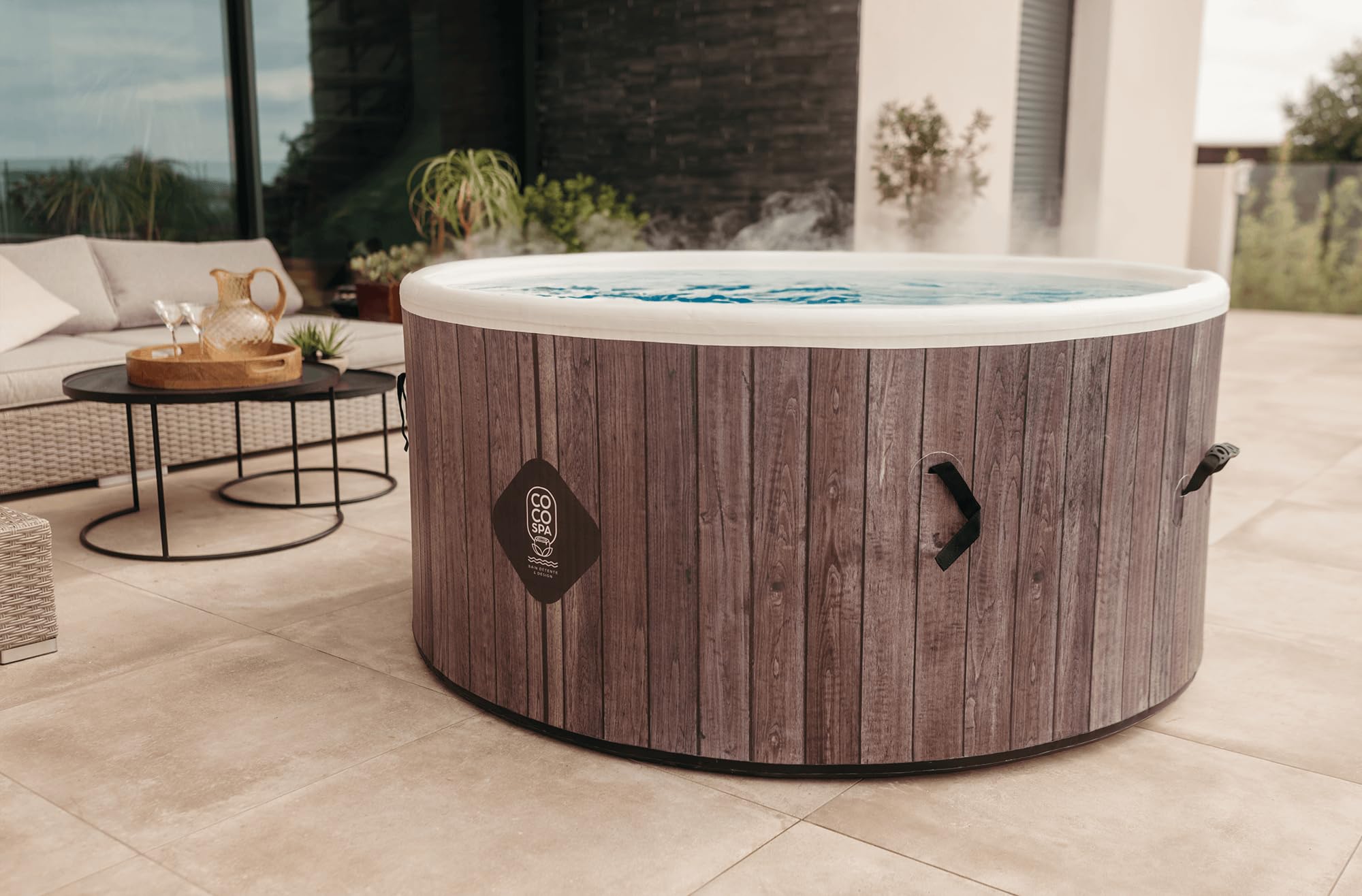 COCO SPA Helsinki Spa gonfiabile, Vasca Idromassaggio, diametro 150 cm, 800 litri, motore 2240 W, 2-4 persone, massaggio 140 getti