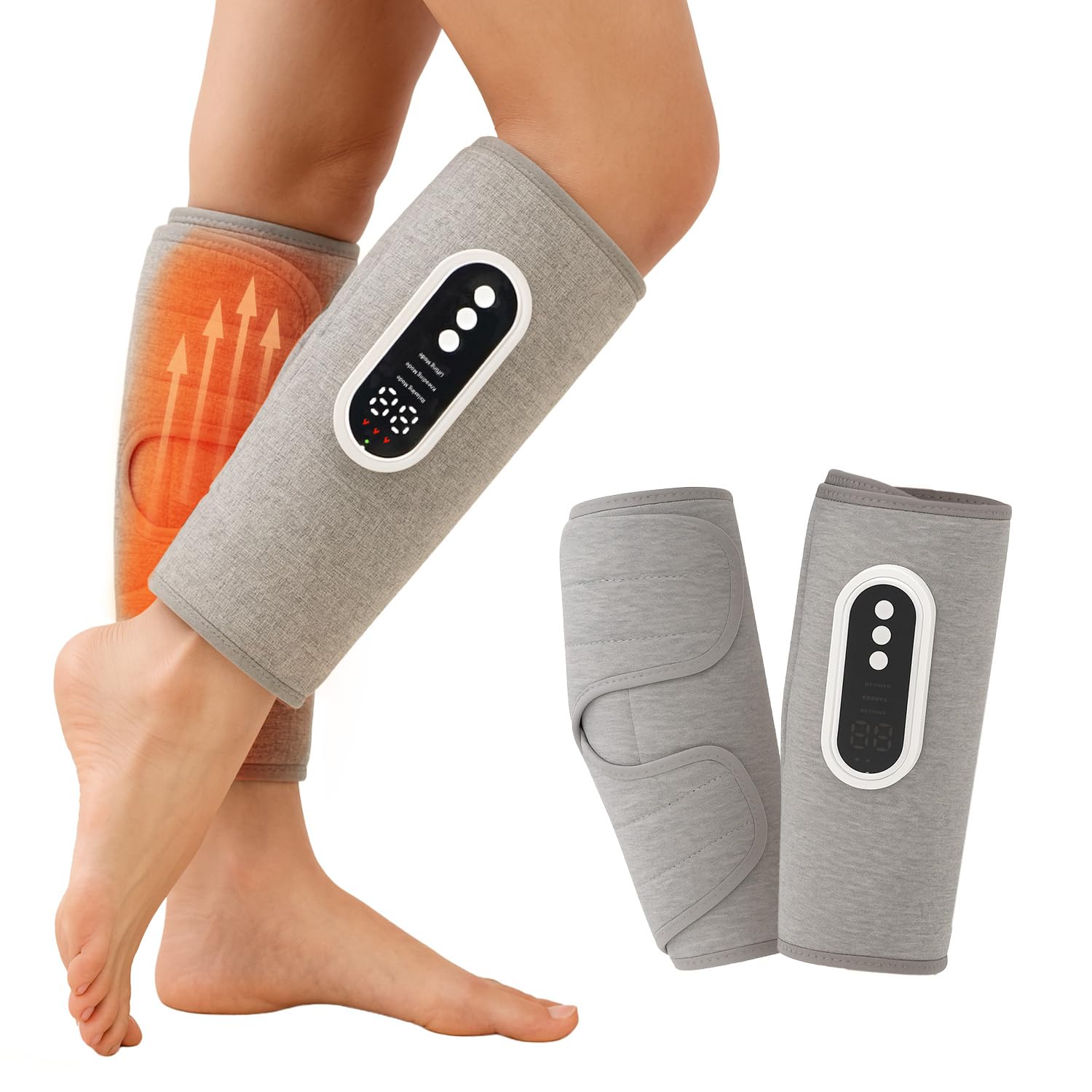 HubiCare Appareil de massage des jambes avec compression d'air et chaleur, 3 niveaux d'intensité, rechargeable USB-C, appareil de massage silencieux du mollet pour la relaxation et la circulation