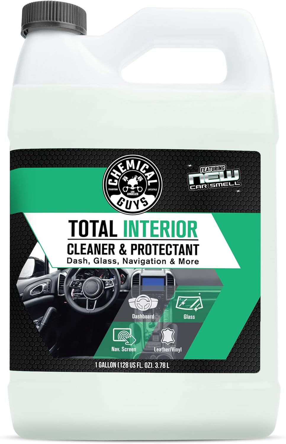 Chemical Guys Total Interior Cleaner and Protectant, New Car Smell (Safe for Cars, Trucks, SUVs, Jeeps, RVs & More) 128 fl oz - SPI234