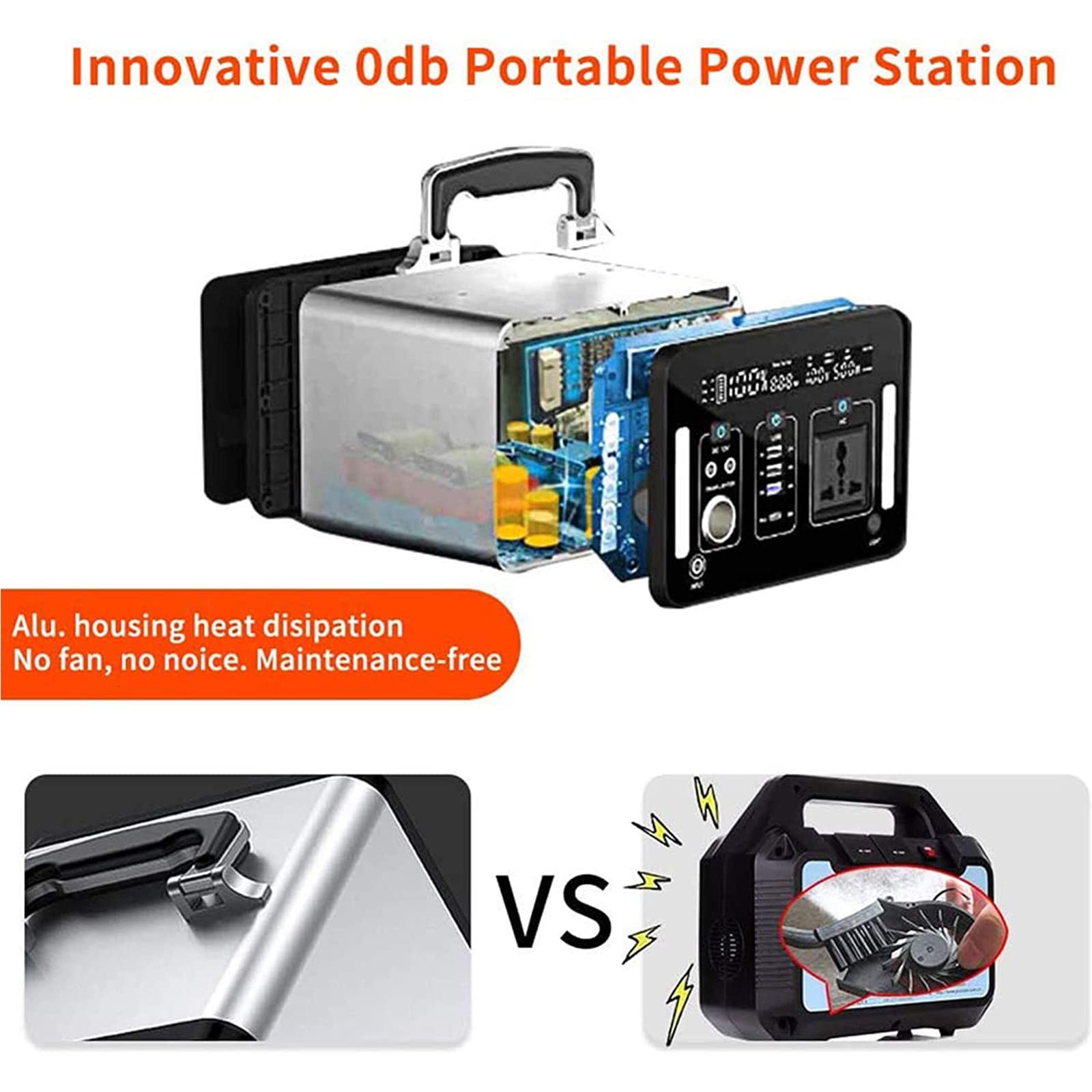 Alimentation de stockage d'énergie portable 500 W, batterie d'alimentation de stockage d'énergie de secours 220 V, alimentation de secours pour camping en plein air,A